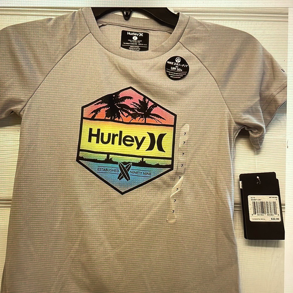 HURLEY kids size 7 UPF 50 shirt.